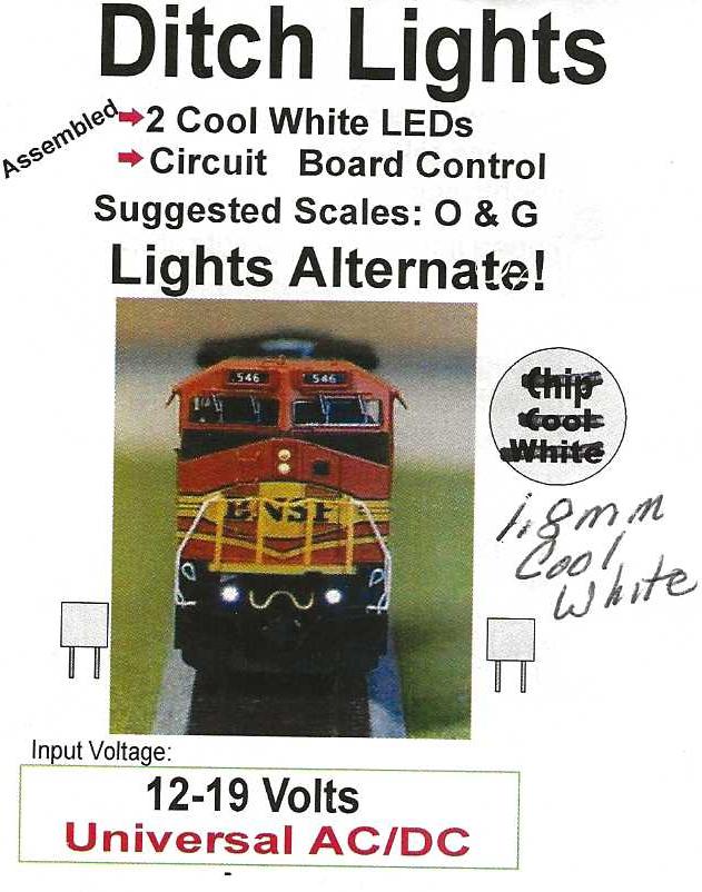 DL11 Ditch Lights, 1.8mm cool white alternating LEDs