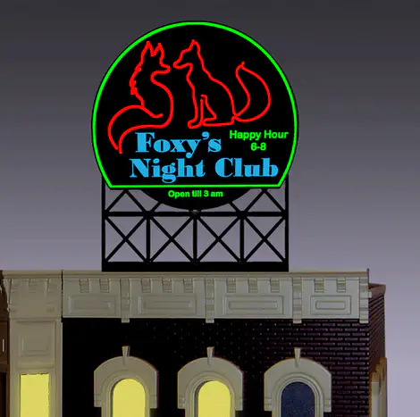 33-9010 N & Z scale Foxy's Night Club Billboard