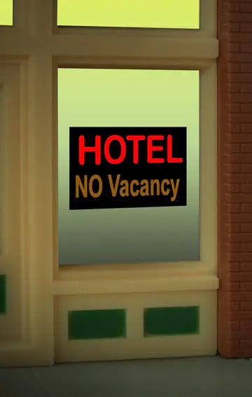 8990 Hotel window sign