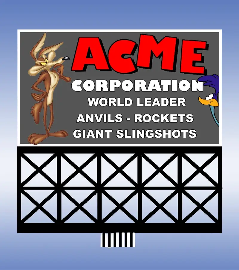 88-3751 Wile E Coyote Acme sign Lighted Billboard