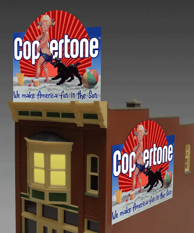1061 Large Model Coppertone Animated Lighted Billboard