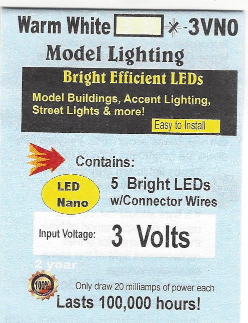 3VN0L 3V warm white Nano LEDs by Evan Designs