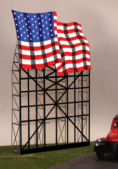 4071 Lg Model American Flag Animated Lighted Sign by Miller Signs