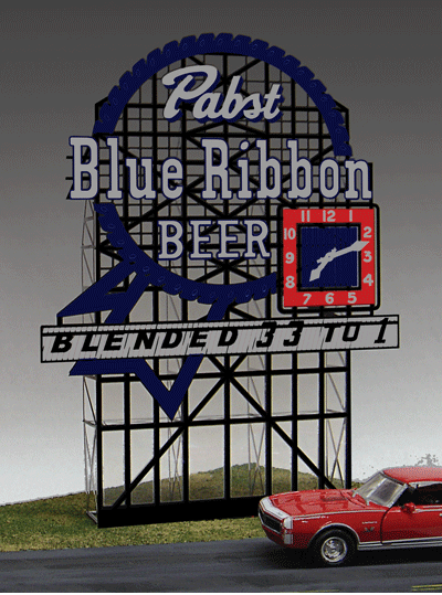 4081 Large Model Pabst Blue Ribbon Beer Animated & Lighted