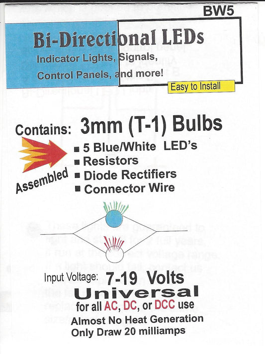 BW5 Bright Bi-Directional Blue White LED