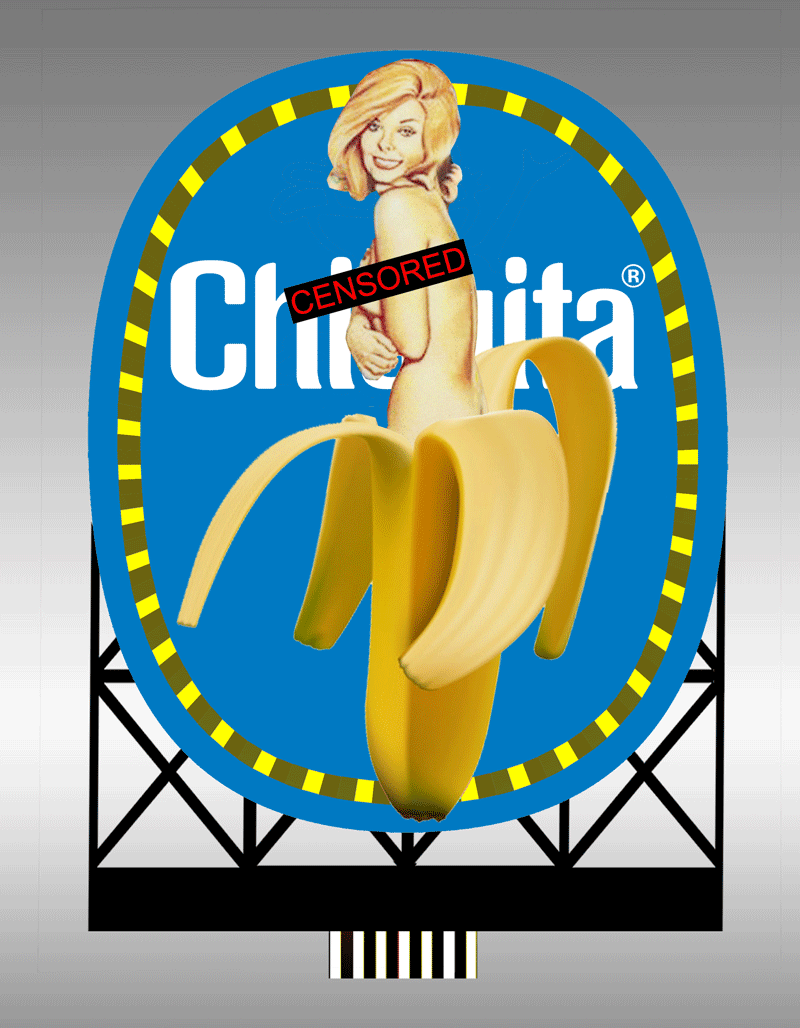 44-3602 Small Chiquita Banana sign by Miller Signs