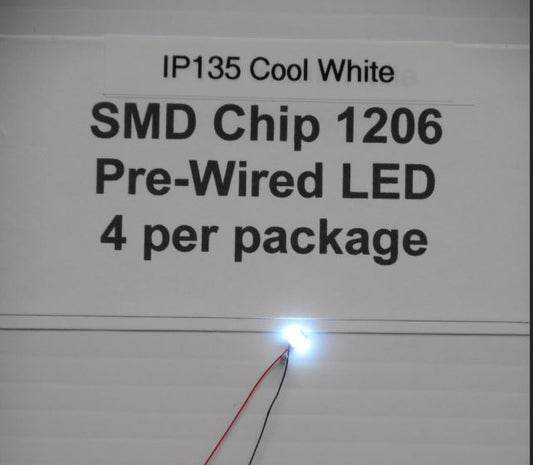 IP135 4 cool white 3v SMD 1206 chips, by Iron Penguin