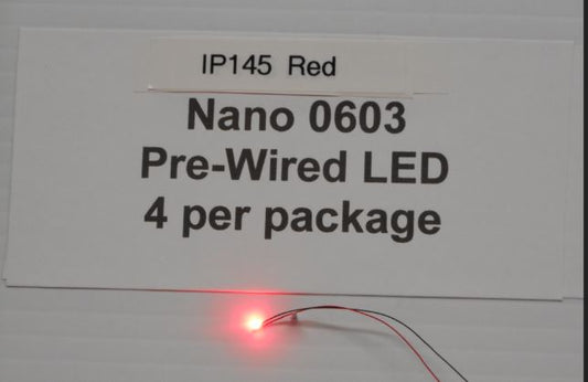 IP145  4 Red 0603 Pre-wired Nano LED by Iron Penguin