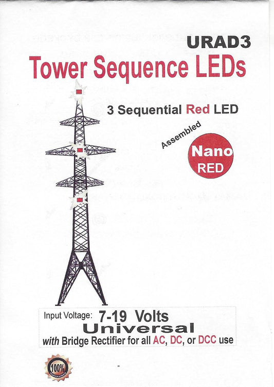 URAD3 red tower 3 light sequential LEDs