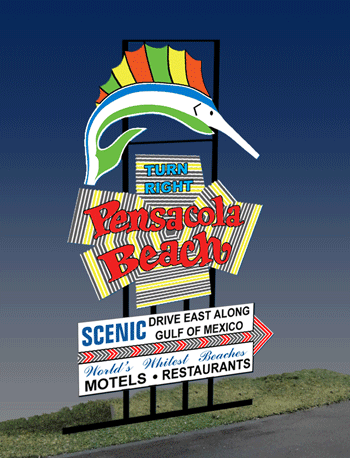 Model Pensacola Beach Animated & Lighted Billboard