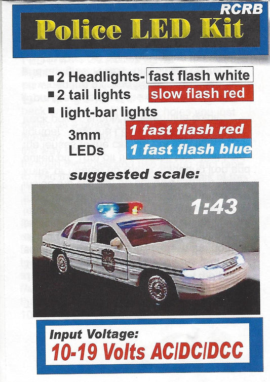 RCRB Emergency Model Model Vehicle Flashing Red/Blue LEDs