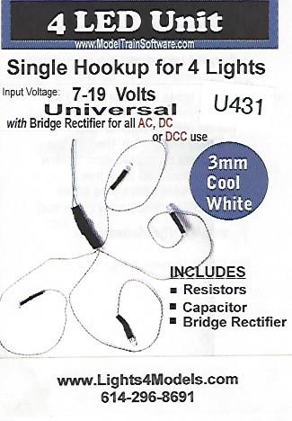 U431, 4 unit 3mm Cool White by Evan Designs-0