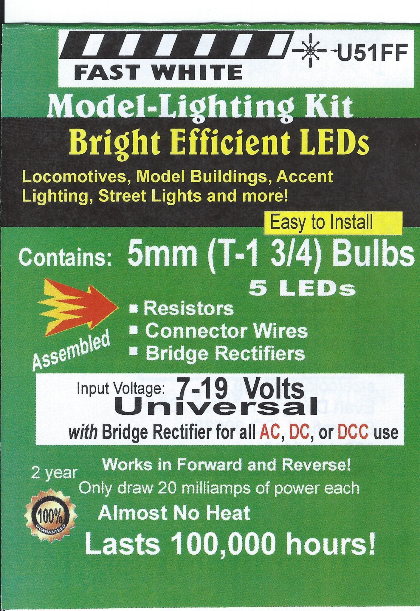 Cool White 5mm Fast Flashing