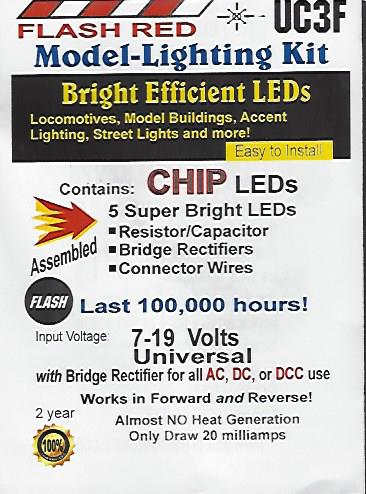 UC3F Flashing Red SMD Chip, Pkg=5 by Evan Designs-0