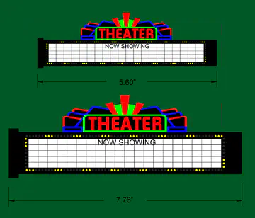 1182 Medium Model Theater Animated & Lighted Marquee sign 