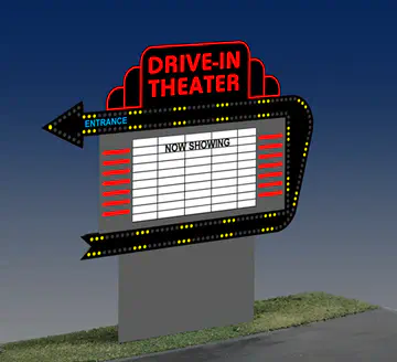 1382 Small Model Drive In Animated Lighted Sign