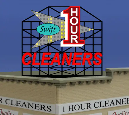 44-1702 Sm One Hour Cleaners animated sign