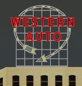 2481 Model Western Auto Animated & Lighted Sign