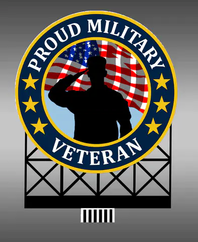 44-6302 Small Proud Veteran  Lighted Billboard