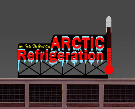 9582 Small Model Arctic Refrigeration Animated & Lighted Billboard