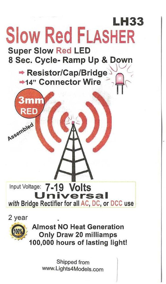 LH33 Bright Red Slow Flashing LED tower Light