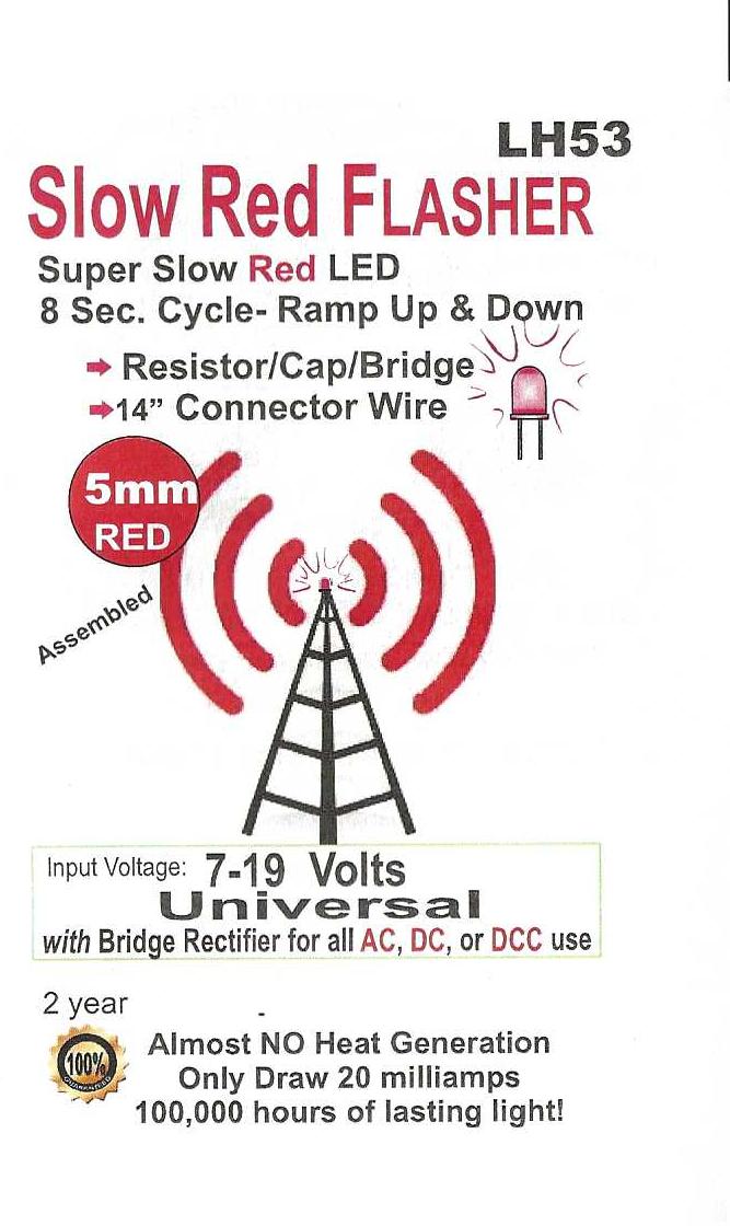 LH53 Bright Red Slow flashing Radio Tower LED
