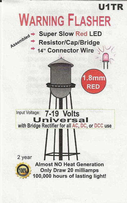 U1TR 1.8mm Bright Slow Red Flashing Tower LED