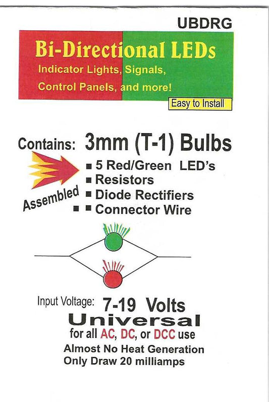 UBDRG Bright Bi-Directional Red/Green LED