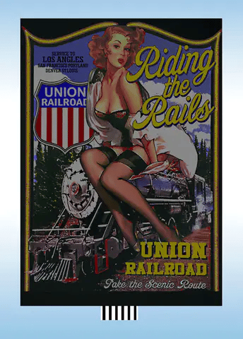 88-7501 Large Riding the Rails by Miller Signs