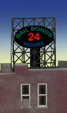 8880 Model Bail Bonds Animated Lighted Window Sign