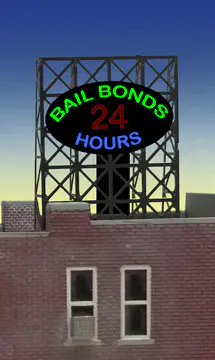 8880 Model Bail Bonds Animated Lighted Window Sign