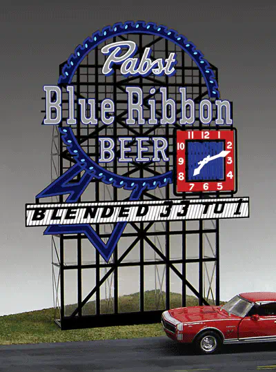 4081 Large Model Pabst Blue Ribbon Beer Animated & Lighted