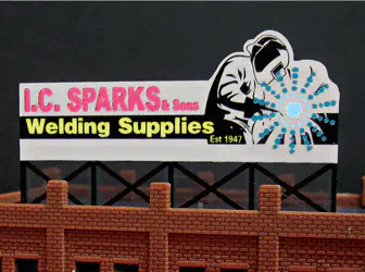 9381 Large Model I.C. Sparks Animated Lighted Billboard