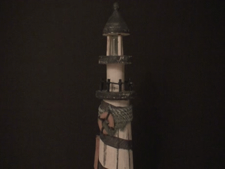 Lighthouse with bright flashing LED light