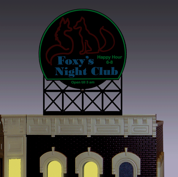 88-2251 Lg. Foxy Night Club Animated Lighted Sign