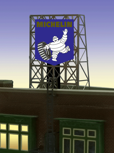33-9115 N & Z scale Michelin Roof Top billboard by Miller Signs