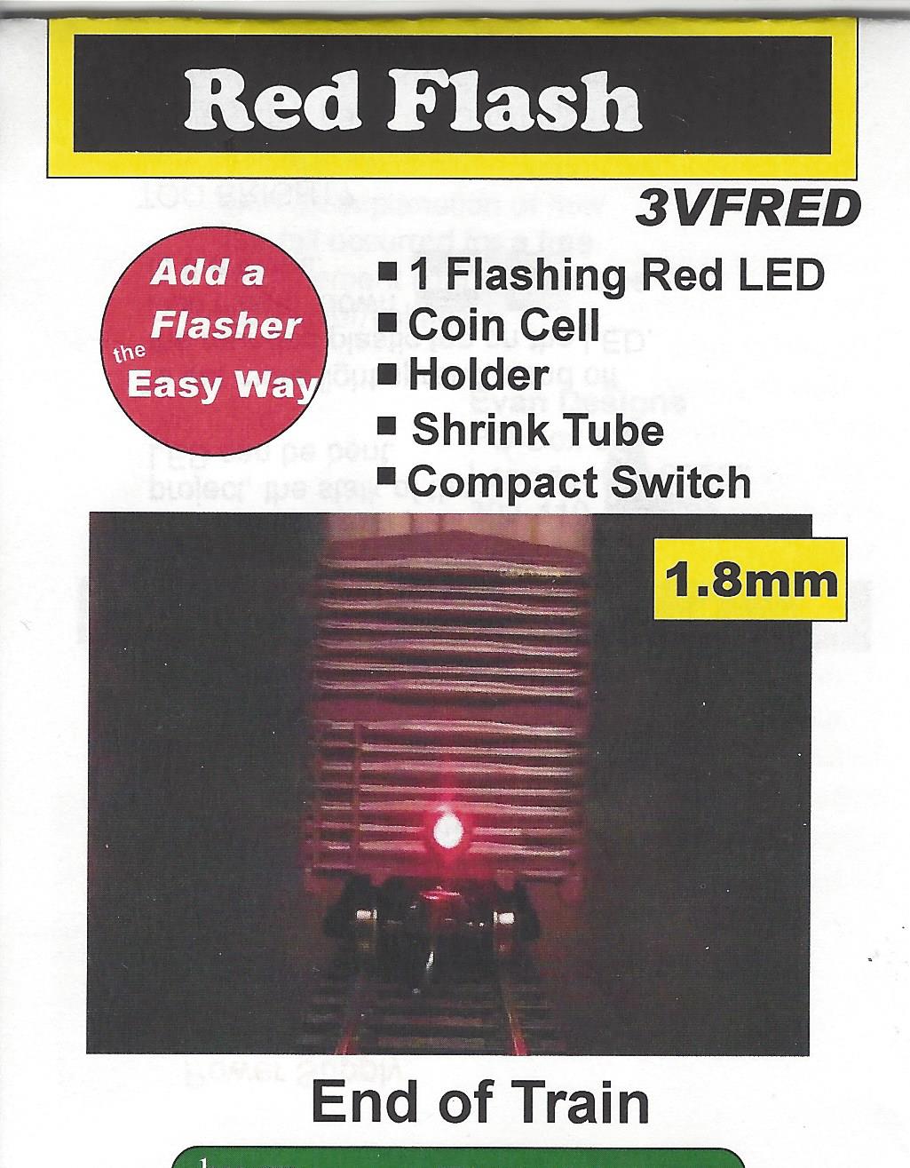 3VFred Bright Red Flashing End of Train Light LED by Evan Designs