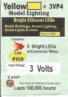 3VP4L 3V yellow Pico LEDs by Evan Designs