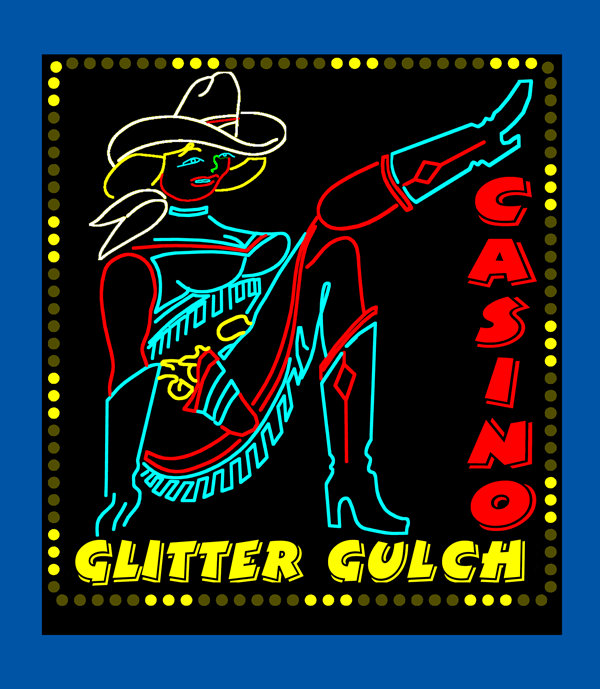 44-2602 Glitter Gulch Casino Animated Lighted Billboard by Miller signs