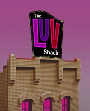 4481 Large LUV Shack Animated Lighted Sign by Miller Signs