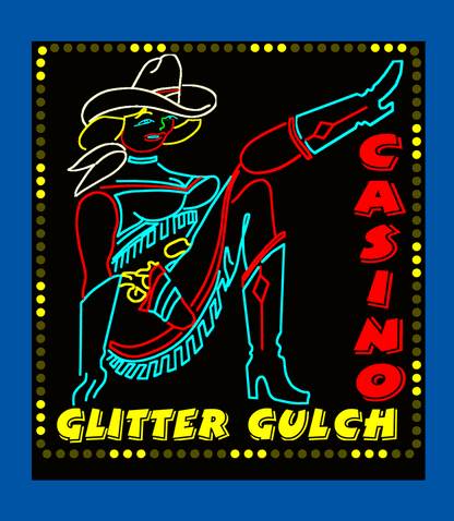 88-2601 Lg. Glitter Gulch Casino Animated Lighted Billboard by Miller signs