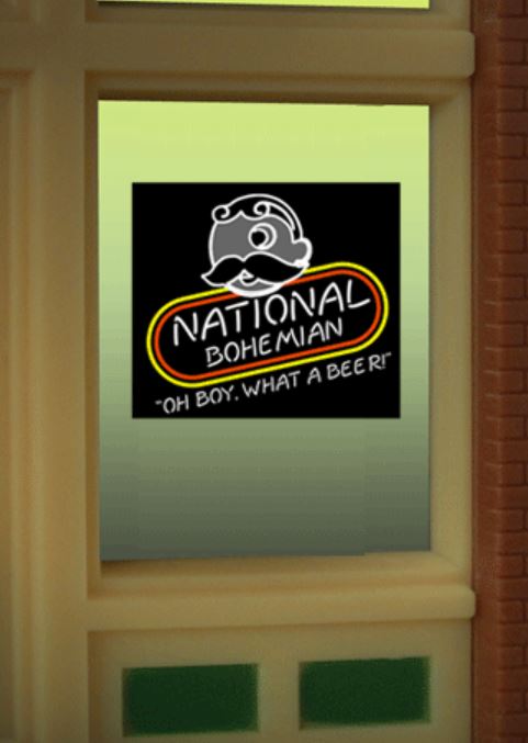 8845 Model National Bohemian Beer Animated Lighted Window Sign