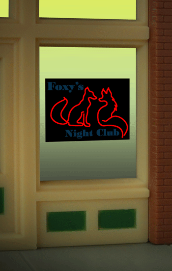 9010 Foxy's Night Club Animated Lighted Window Sign
