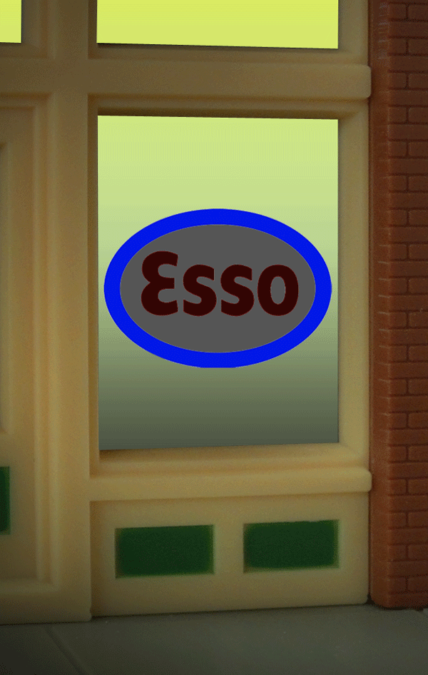 9030 Esso Gas model window sign by Miller Signs