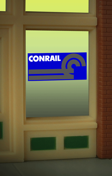 9105 Conrail RR window sign by Miller Signs