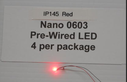 IP145  4 Red 0603 Pre-wired Nano LED