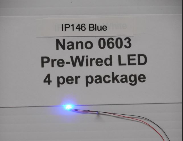 IP146  4 Blue 0603 Nano pre-wired chips By Iron Penguin