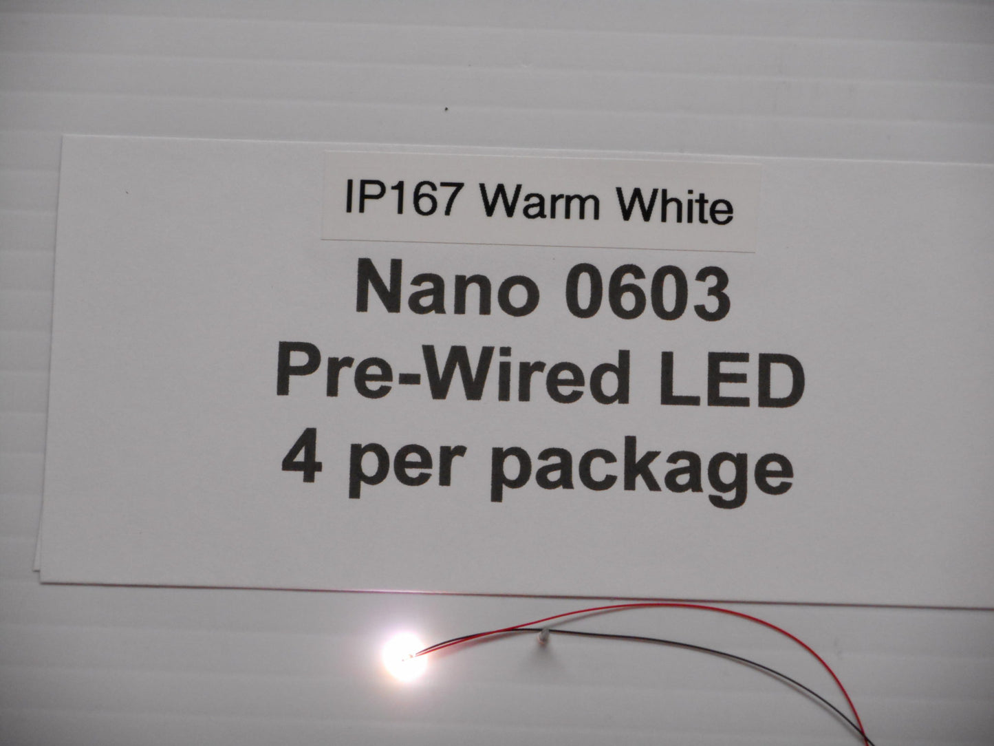 IP167  4 warm White 0603 Nano LED pre-wired by Iron Penguin