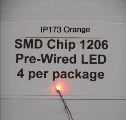 IP173  4 orange 3v SMD 1206 chips by Iron Penguin