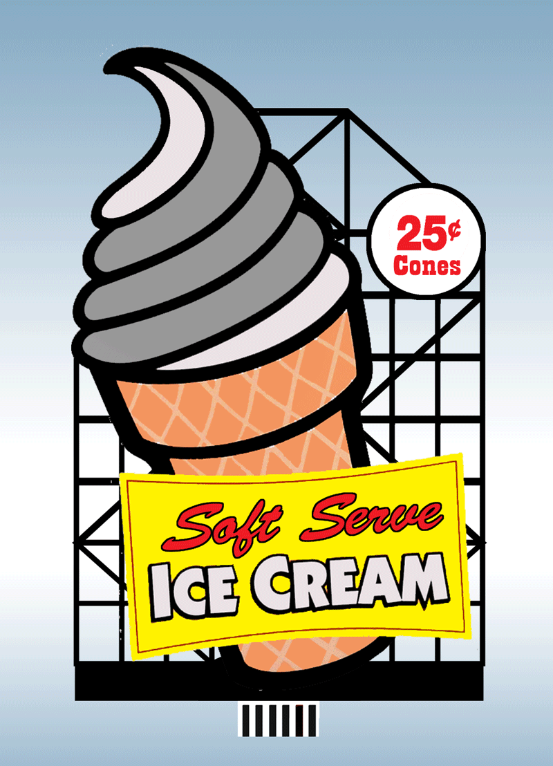 44-3002 Small Ice Cream Billboard by Miller Signs
